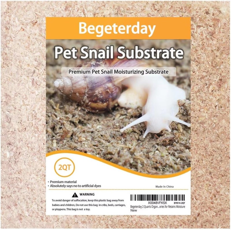 Begeterday 2 Quarts Organic Fiber Substrate for Pet Snail, Ideal Snail Terrarium Accessories for Retains Moisture - Image 1
